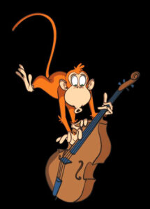 monkey playing double bass
